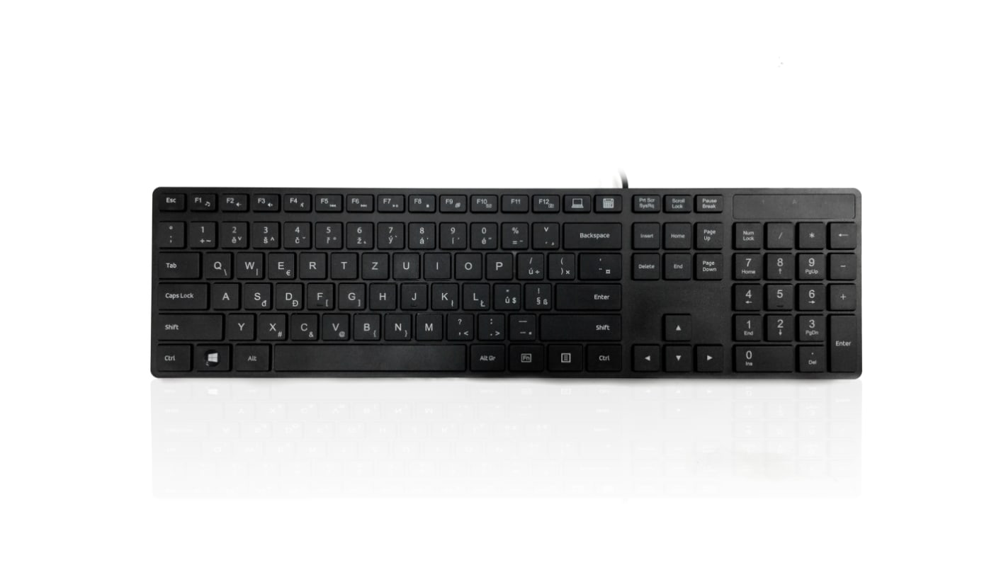 Ceratech KYBAC301-PBLK-CZ Wired PS/2 Multimedia Keyboard, QWERTZ, Black
