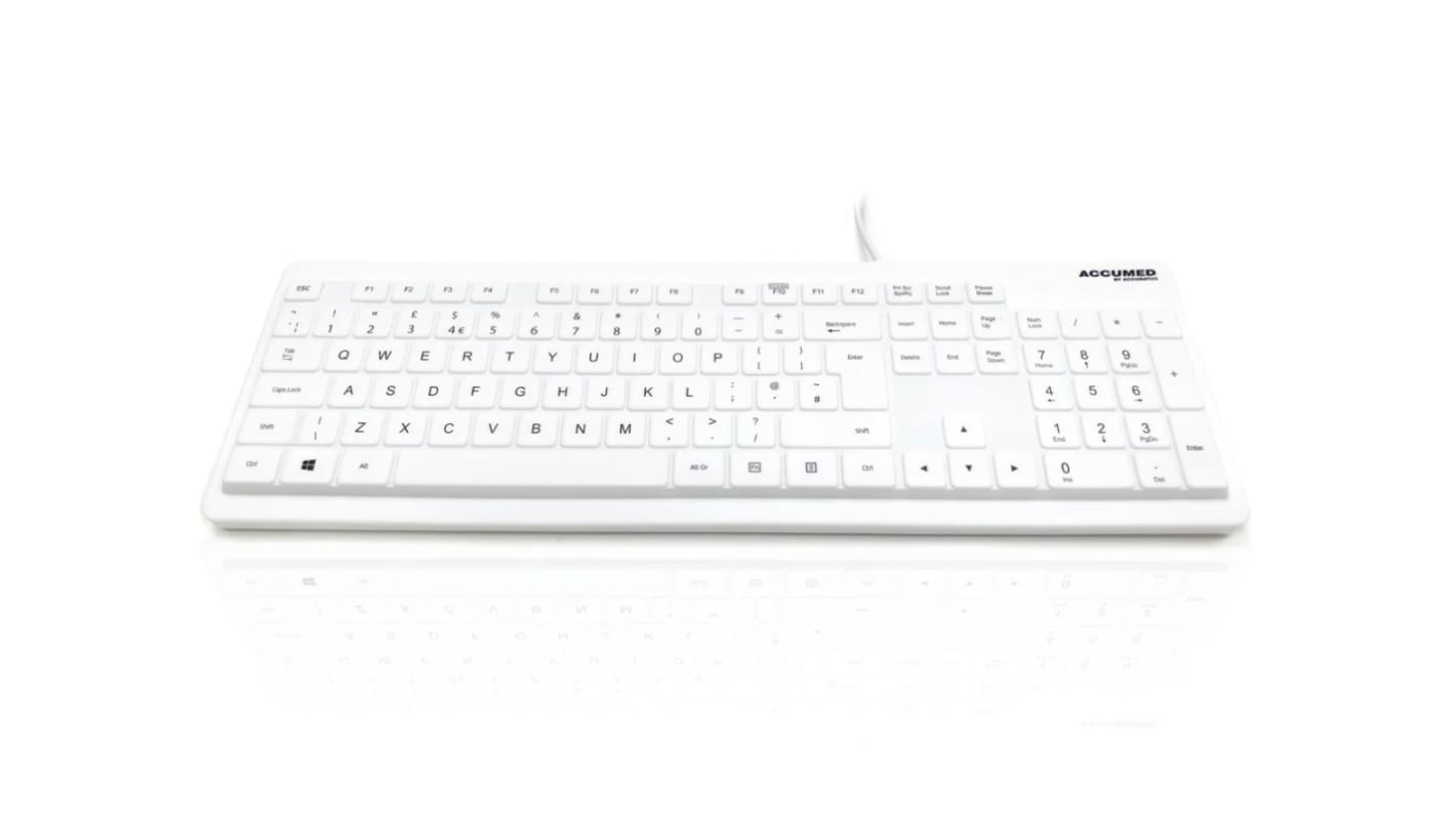 Klávesnice, Kabelová, Bílá, USB Lékařství QWERTY (Velká Británie) Ceratech
