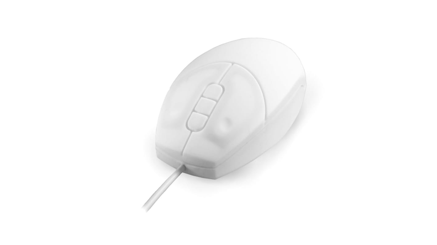 Ceratech, Mus med 5 Knapper, Kablet, USB, Hvid