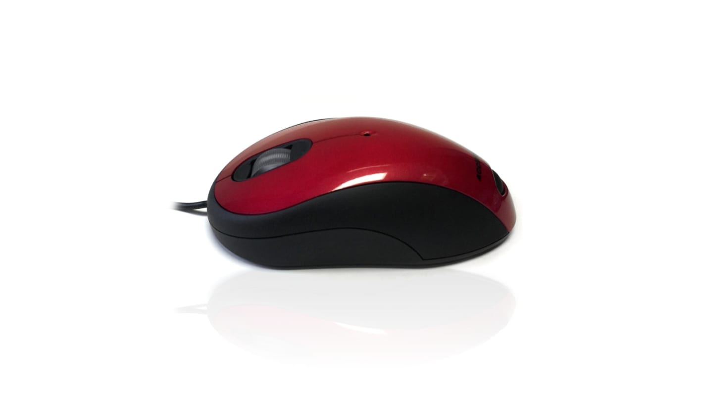 Mouse Ottico Standard Rosso USB Cablato Ceratech, pulsanti 1
