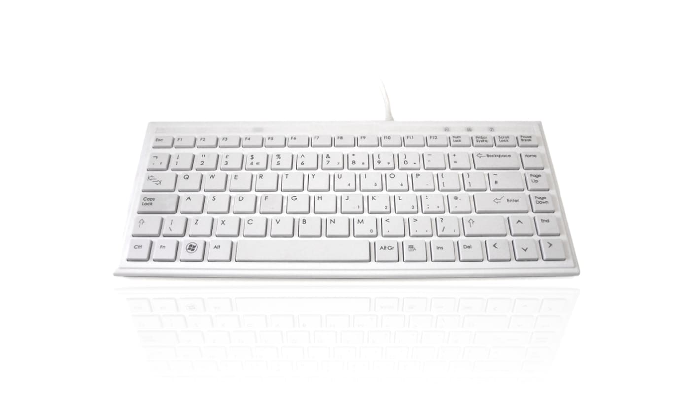 Ceratech KYBAC395-USBWHT Wired USB Compact Keyboard, QWERTY (UK), White
