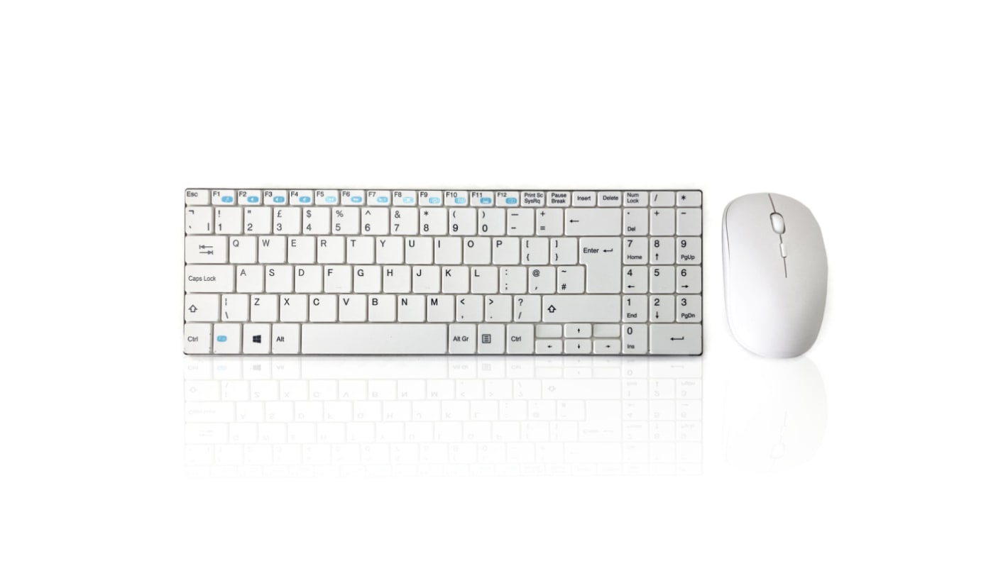 Klávesnice, bezdrátová, Bílá, RF Kompaktní QWERTY (Velká Británie) Ceratech
