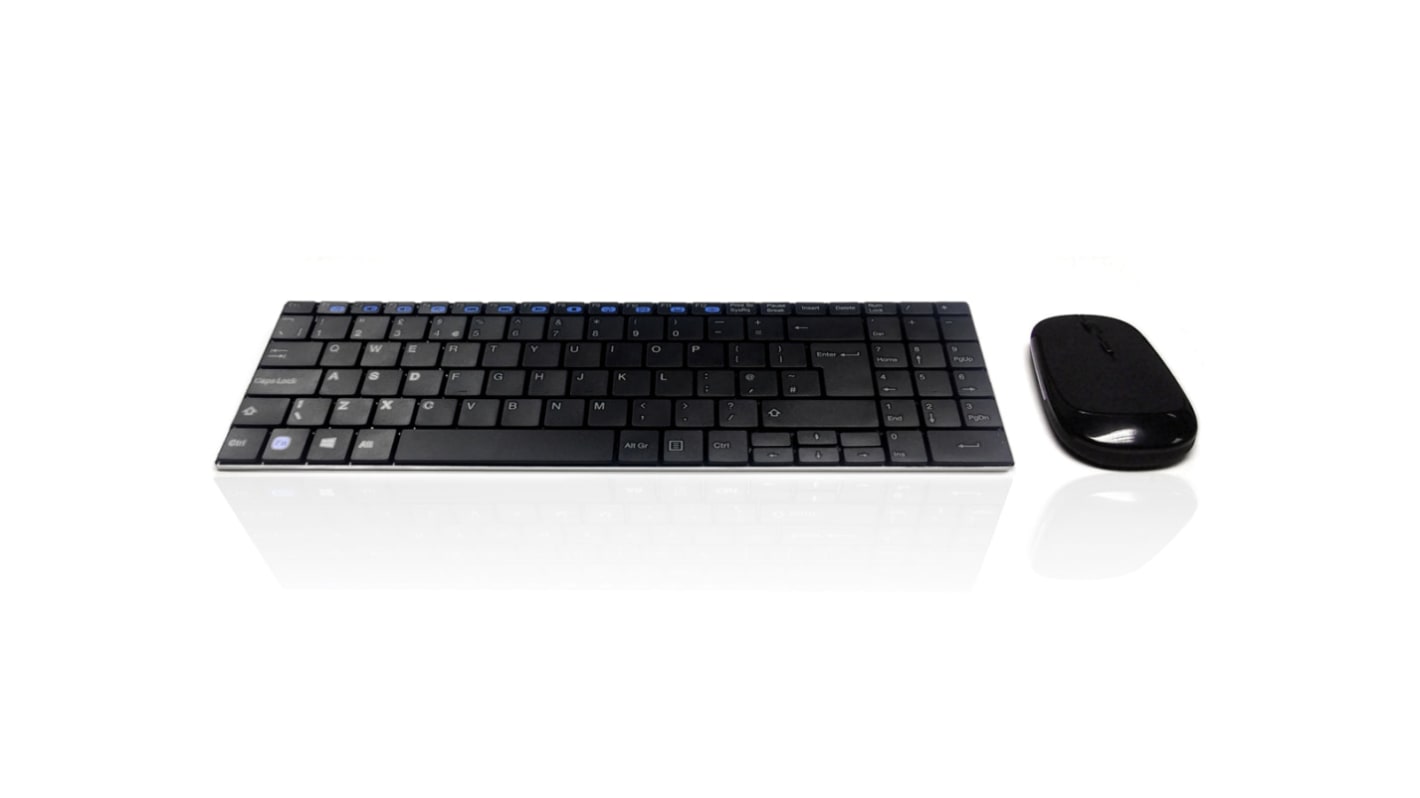 Klawiatura Kompaktowa bezprzewodowa, kolor: Czarny, RF, QWERTY (Wielka Brytania), Ceratech