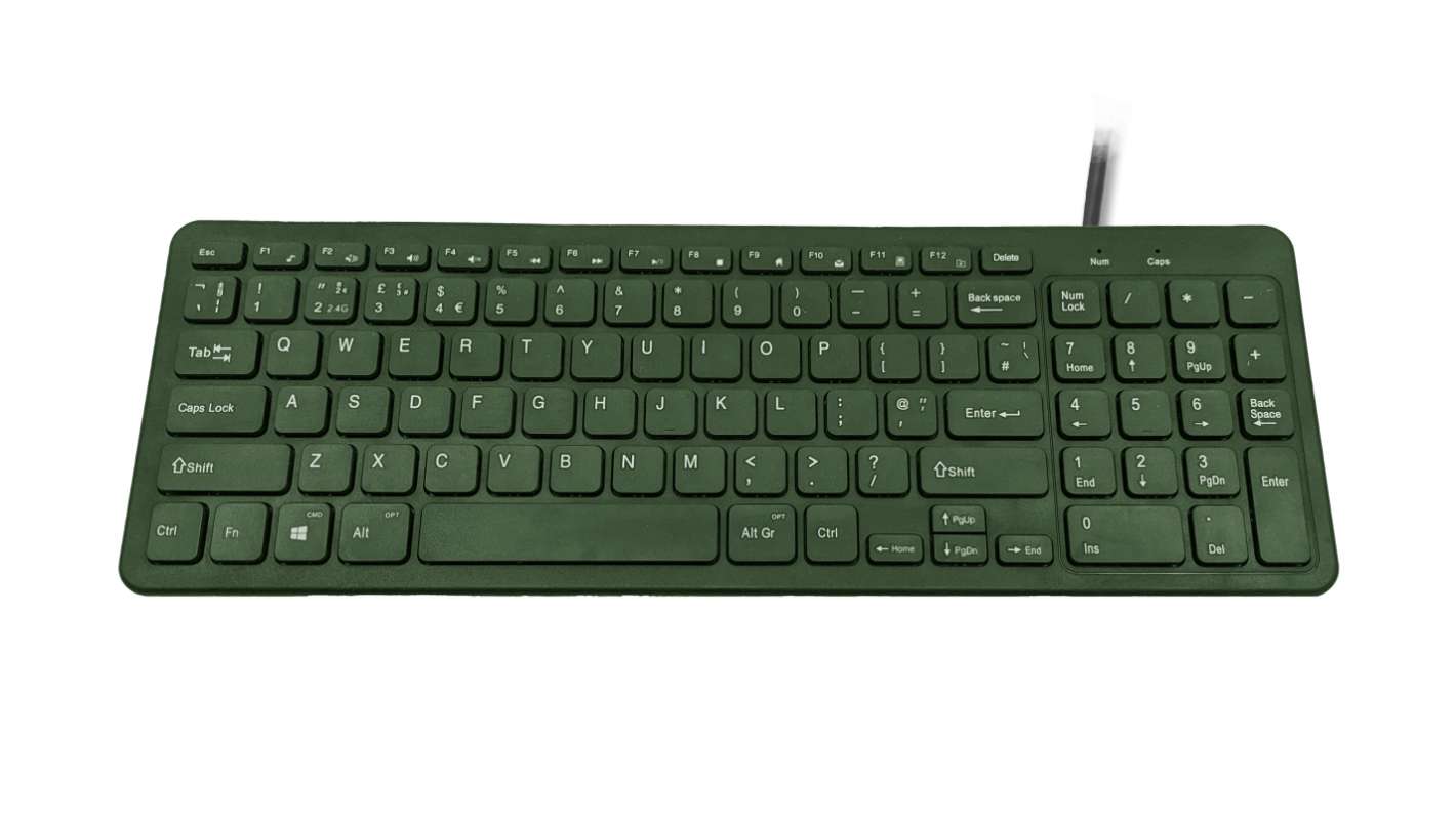 Ceratech KYB-BIO960-UBGR Wired USB Keyboard, QWERTY (UK), Grey