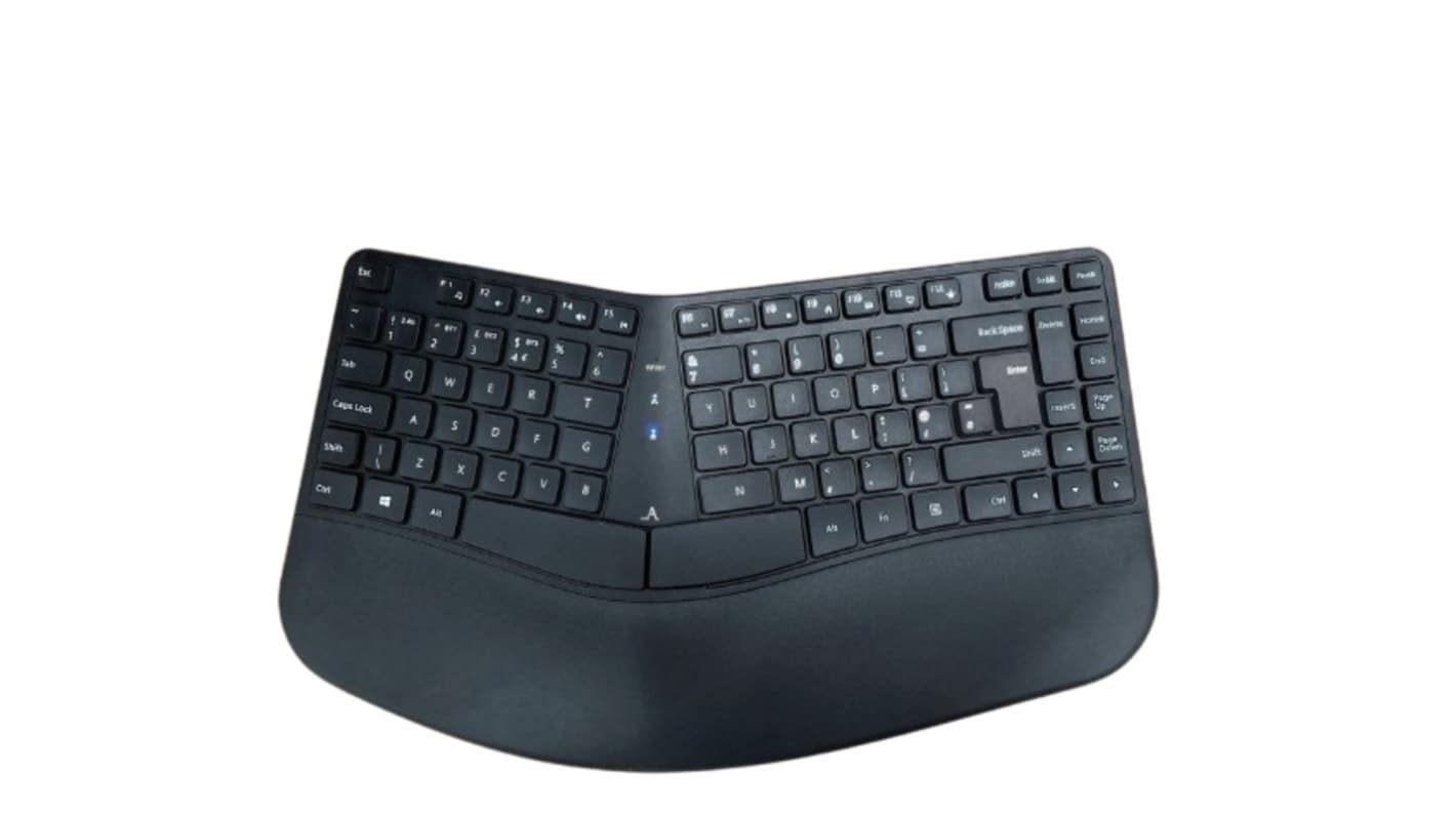 Ceratech KYB-CONTOUR-RFBTB Wireless RF Compact Keyboard, QWERTY (UK), Black
