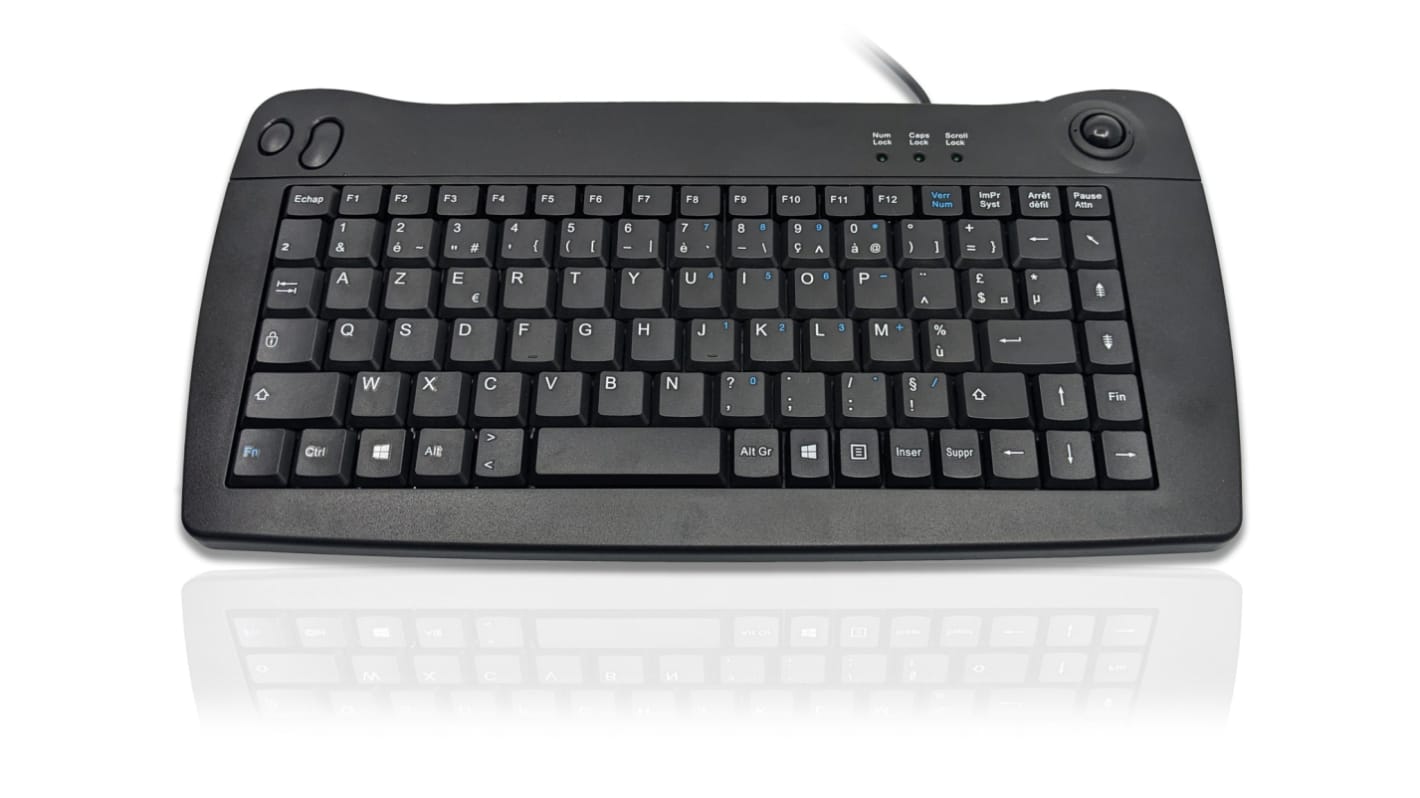 Ceratech KYBAC5010-PBKFR Wired PS/2, USB Compact Keyboard, QWERTY (French), Black