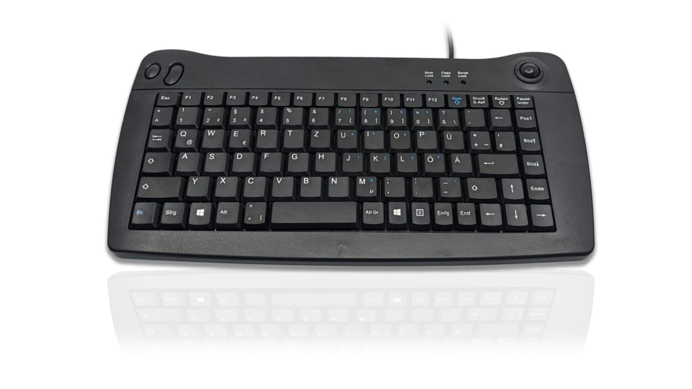 Klawiatura Kompaktowa przewodowa, kolor: Czarny, PS/2, USB, QWERTZ (niemiecka), Ceratech