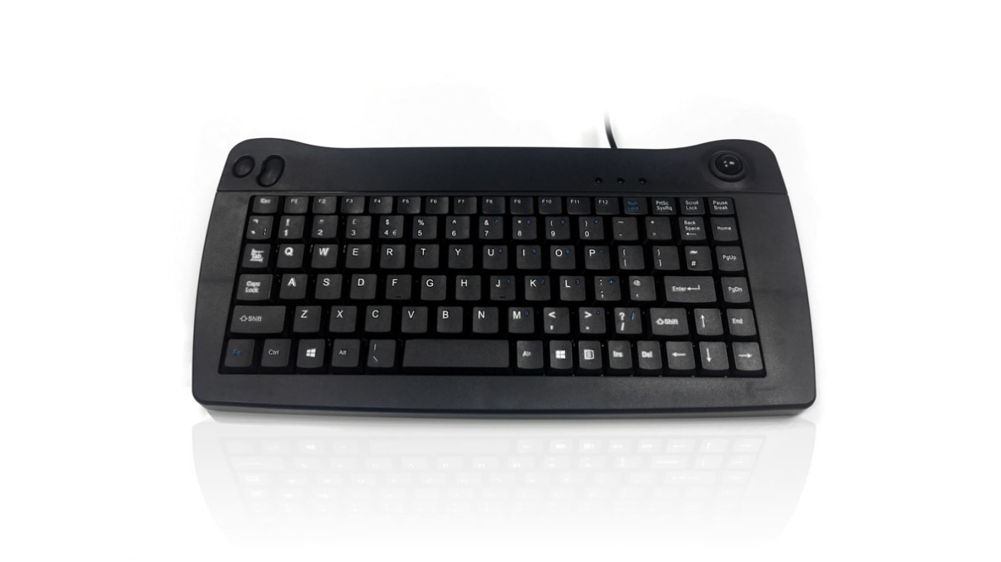 Ceratech KYBAC5010-PS2BLK Wired PS/2 Compact Keyboard, QWERTY (UK), Black