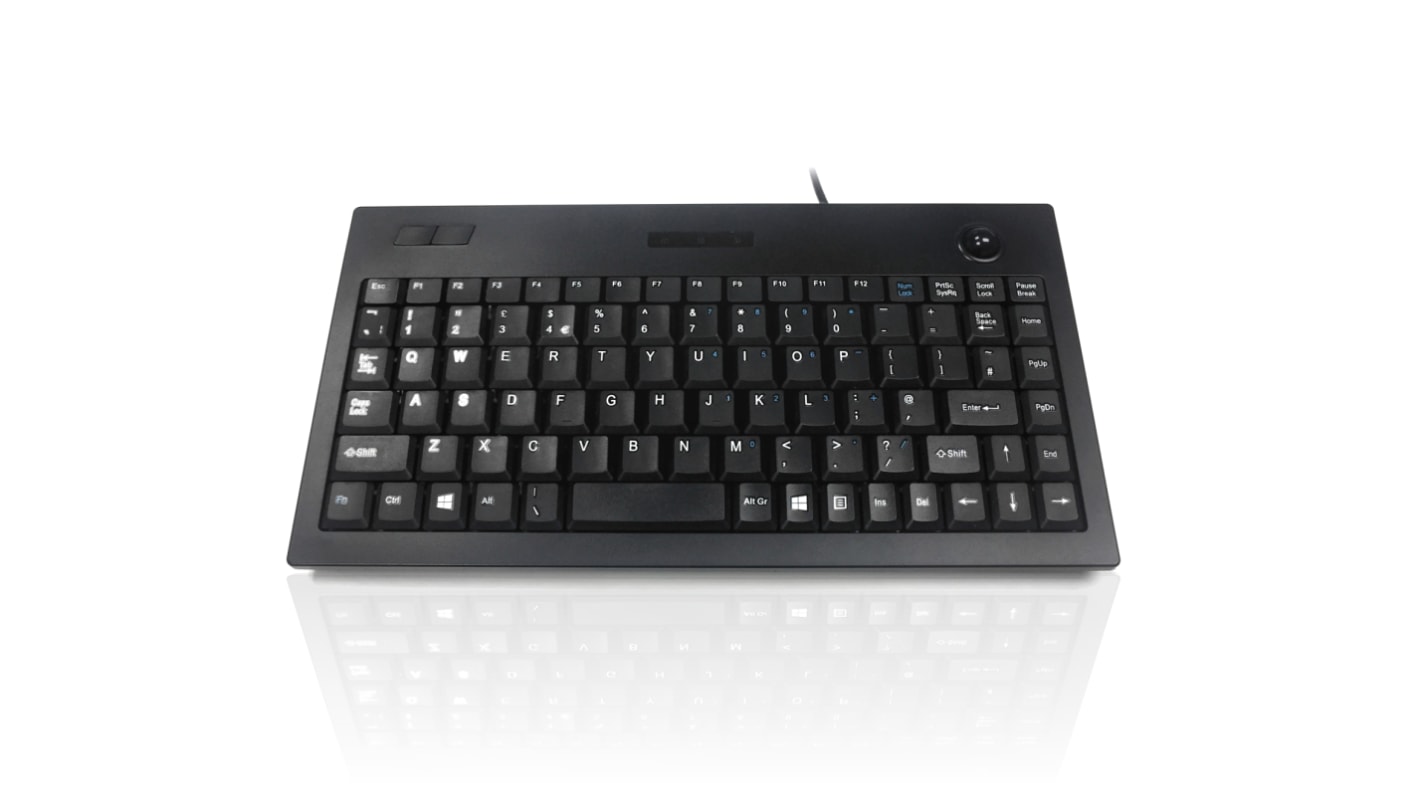 Klawiatura Kompaktowa przewodowa, kolor: Czarny, PS/2, QWERTY (Wielka Brytania), Ceratech