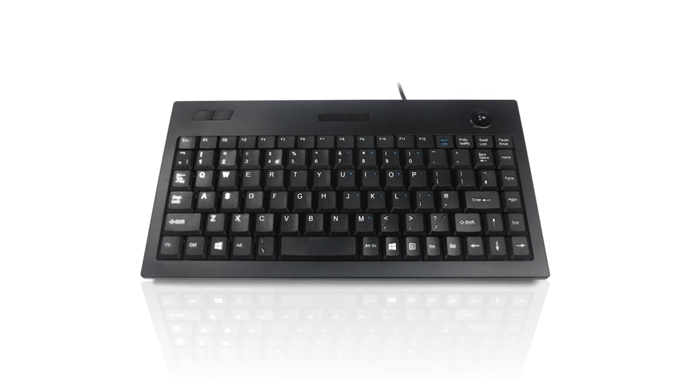 Ceratech KYBAC5005-USBBLK Wired USB Compact Keyboard, QWERTY (UK), Black