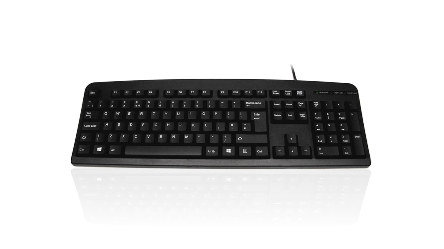 Ceratech KYBAC201-USBBLK Wired USB Multimedia Keyboard, QWERTY (UK), Black