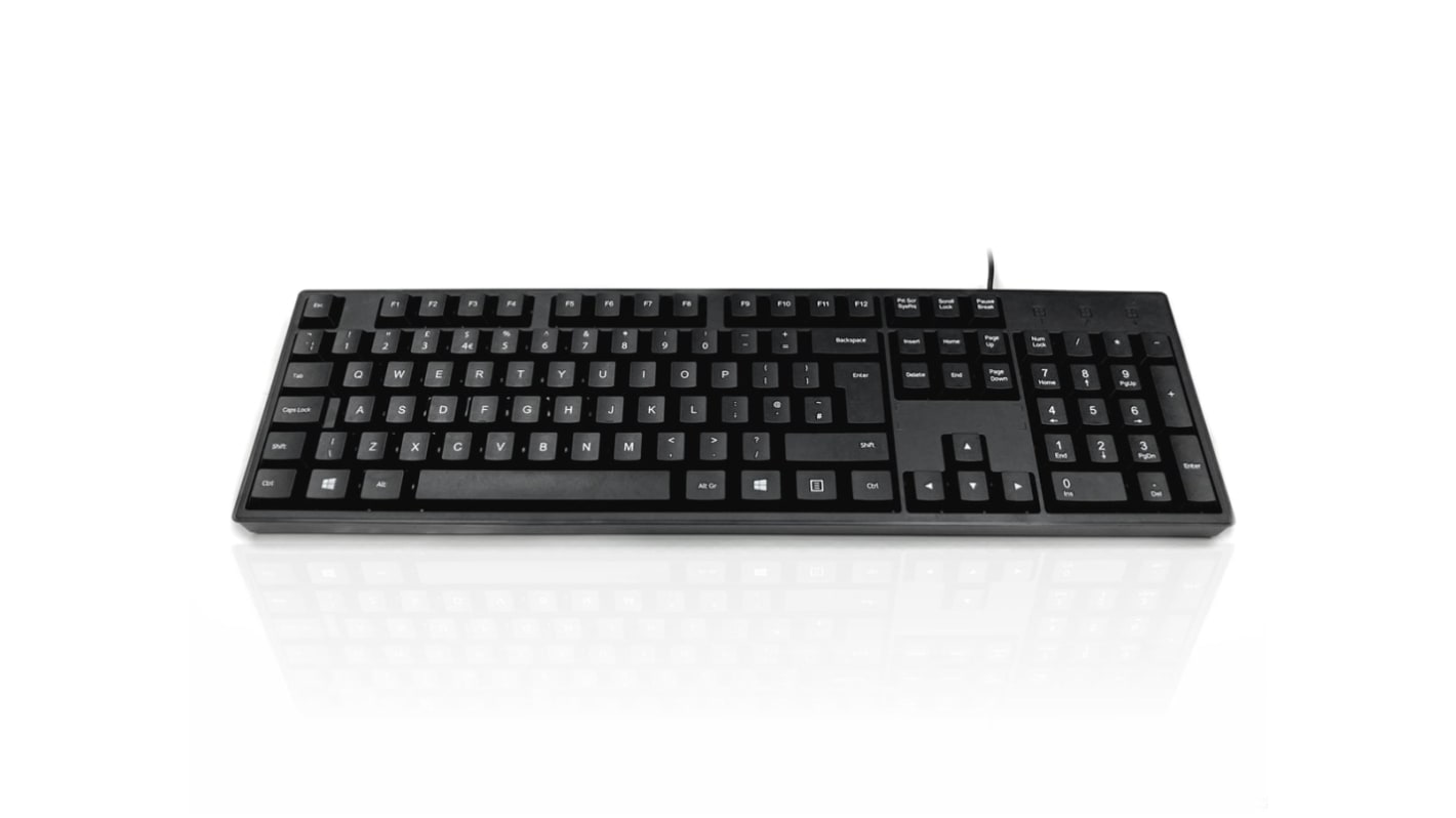 Ceratech KYBAC276-3UBK Wired USB Keyboard, QWERTY (UK), Black