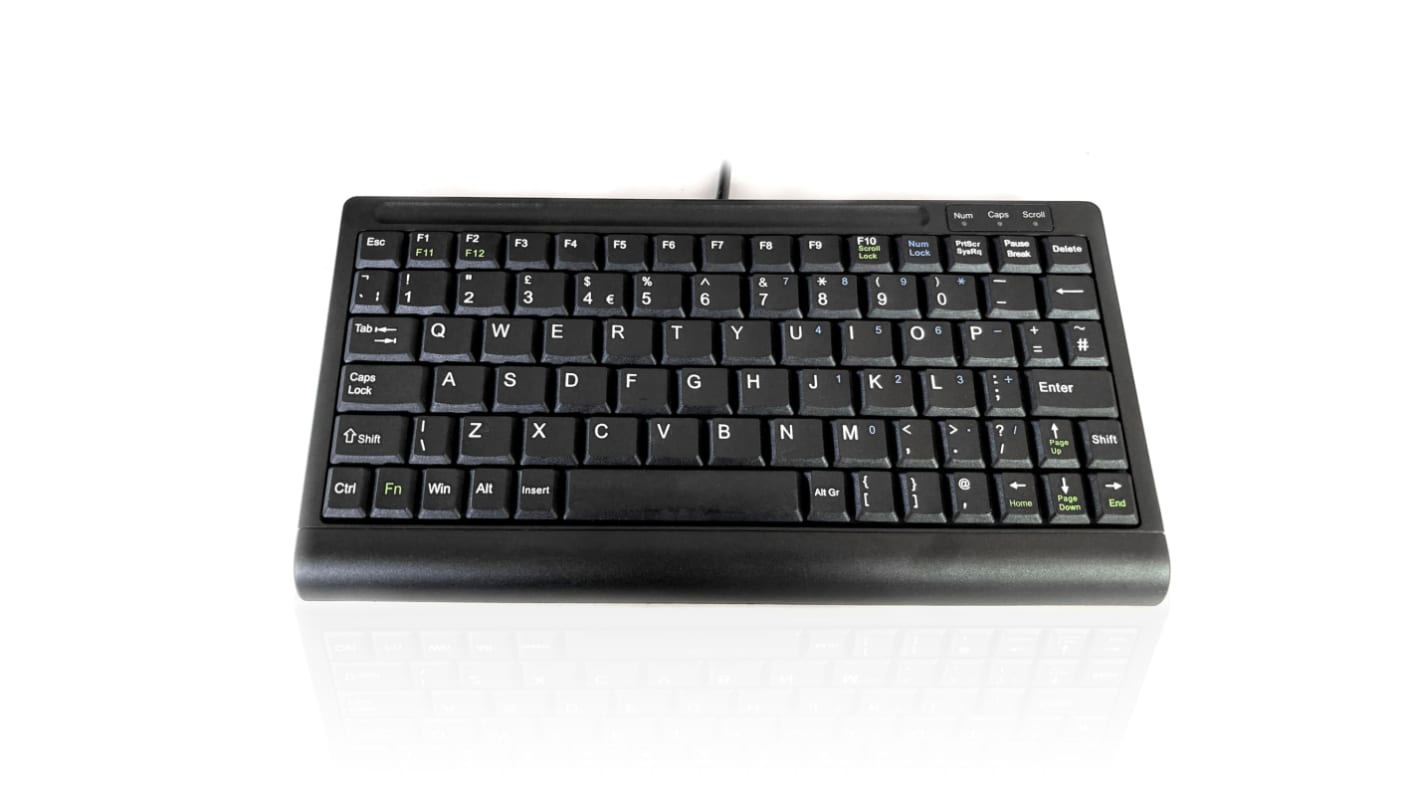 Ceratech KYBAC3100-USBBLK Wired USB Compact Keyboard, QWERTY (UK), Black