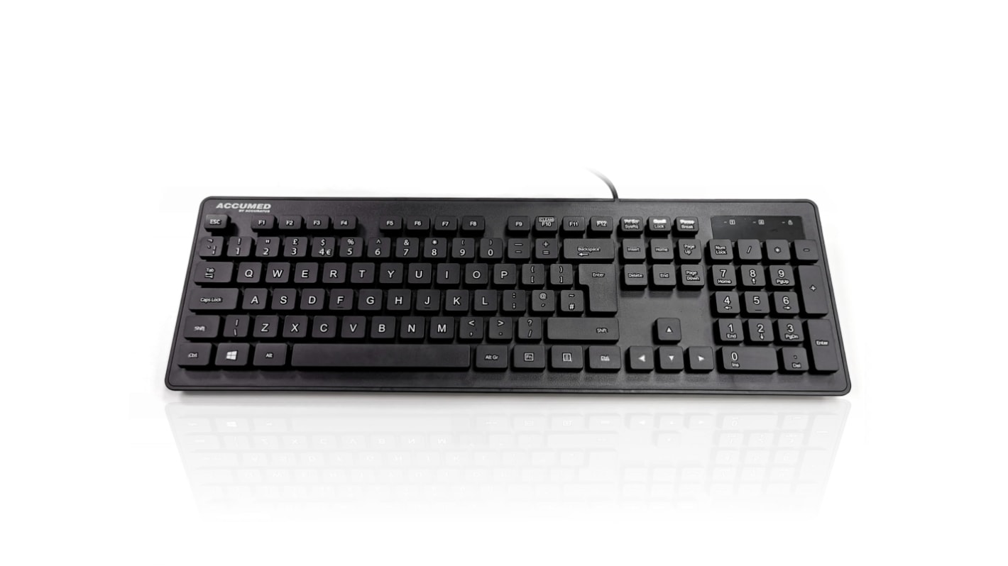 Klávesnice, Kabelová, Černá, USB Lékařství QWERTY (Velká Británie) Ceratech
