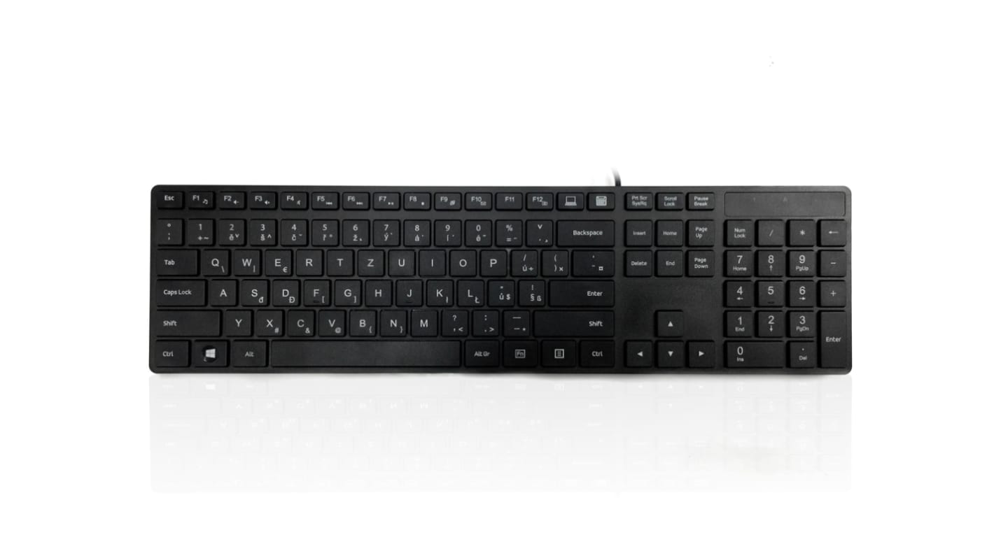 Ceratech KYBAC301-UBLK-CZ Wired USB Multimedia Keyboard, QWERTZ, Black