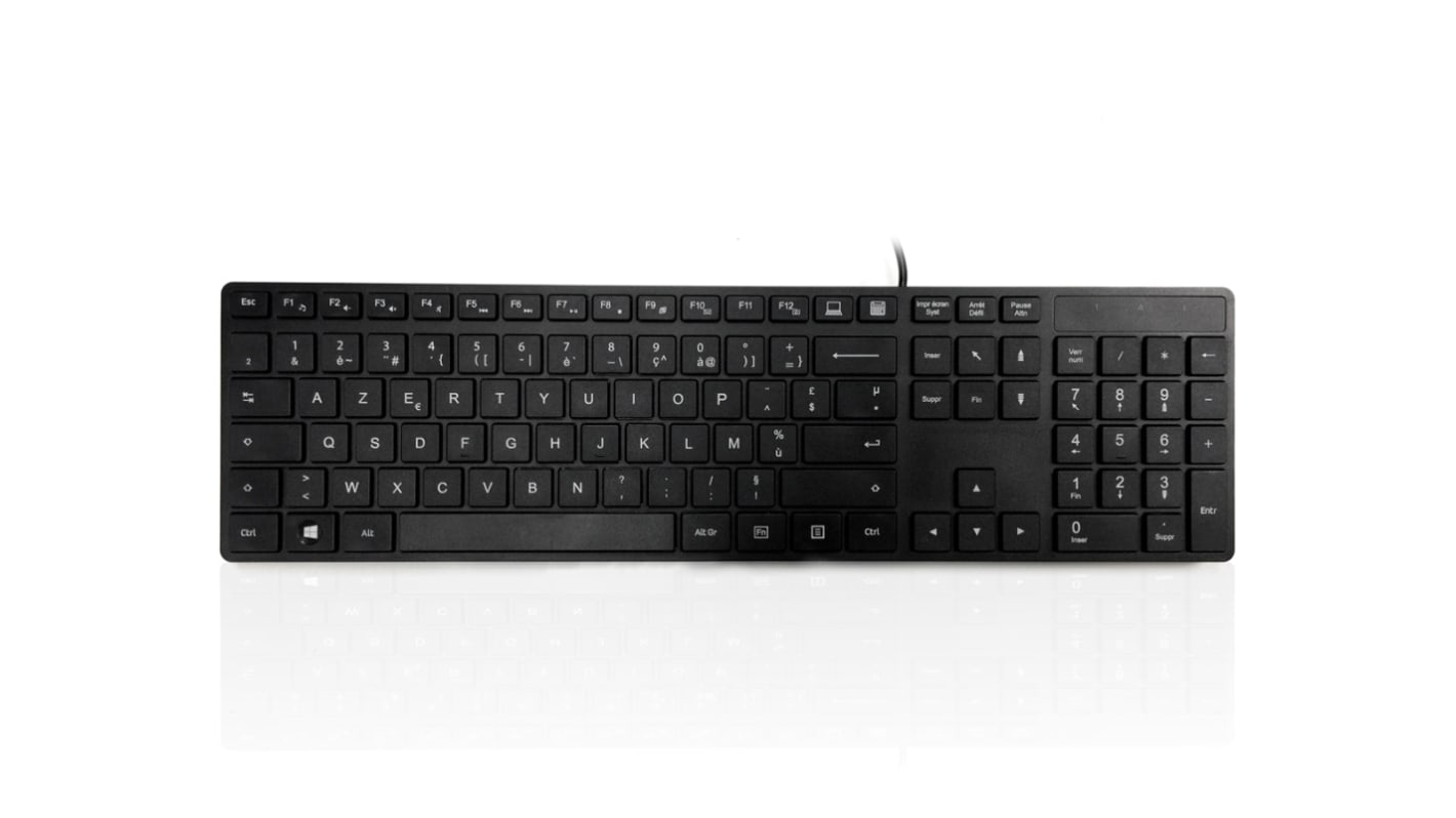 Ceratech KYBAC301-UBLK-FR Wired USB Multimedia Keyboard, QWERTY (French), Black