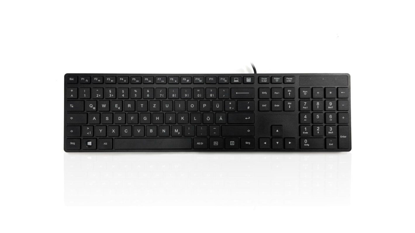 Ceratech KYBAC301-UBLK-GR Tastatur QWERTZ (Deutsch) Kabelgebunden Schwarz USB Multimedia