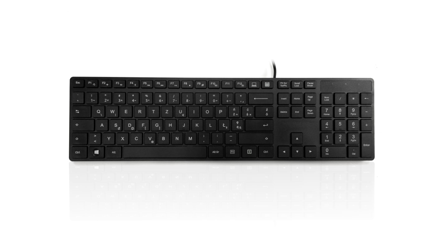 Ceratech KYBAC301-PBLK-PL Wired PS/2 Multimedia Keyboard, QWERTY (Polish), Black