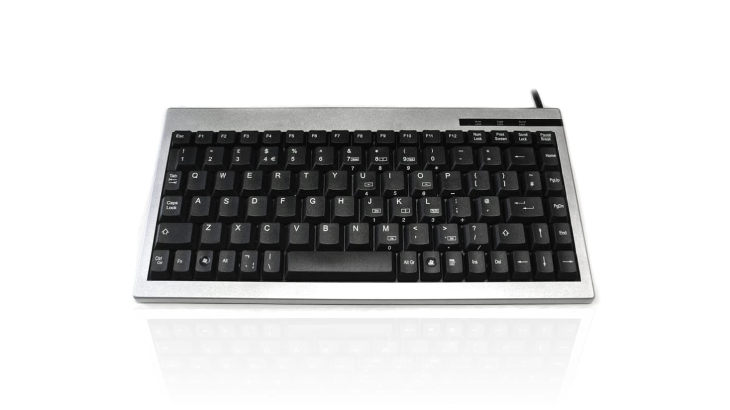 Ceratech KYBAC595-USBSILV Wired USB Compact Keyboard, QWERTY (French), Silver
