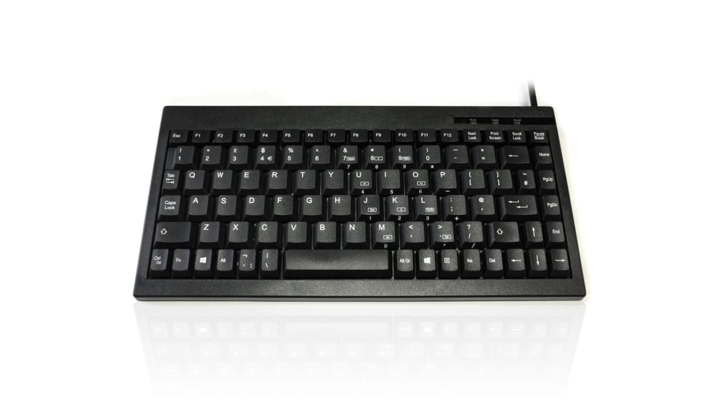 Ceratech KYBAC595-PS2BLK Wired PS/2 Compact Keyboard, QWERTY (French), Black