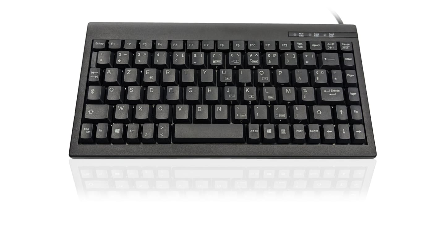Ceratech KYBAC595-PS2BKFR Wired PS/2 Compact Keyboard, QWERTY (French), Black