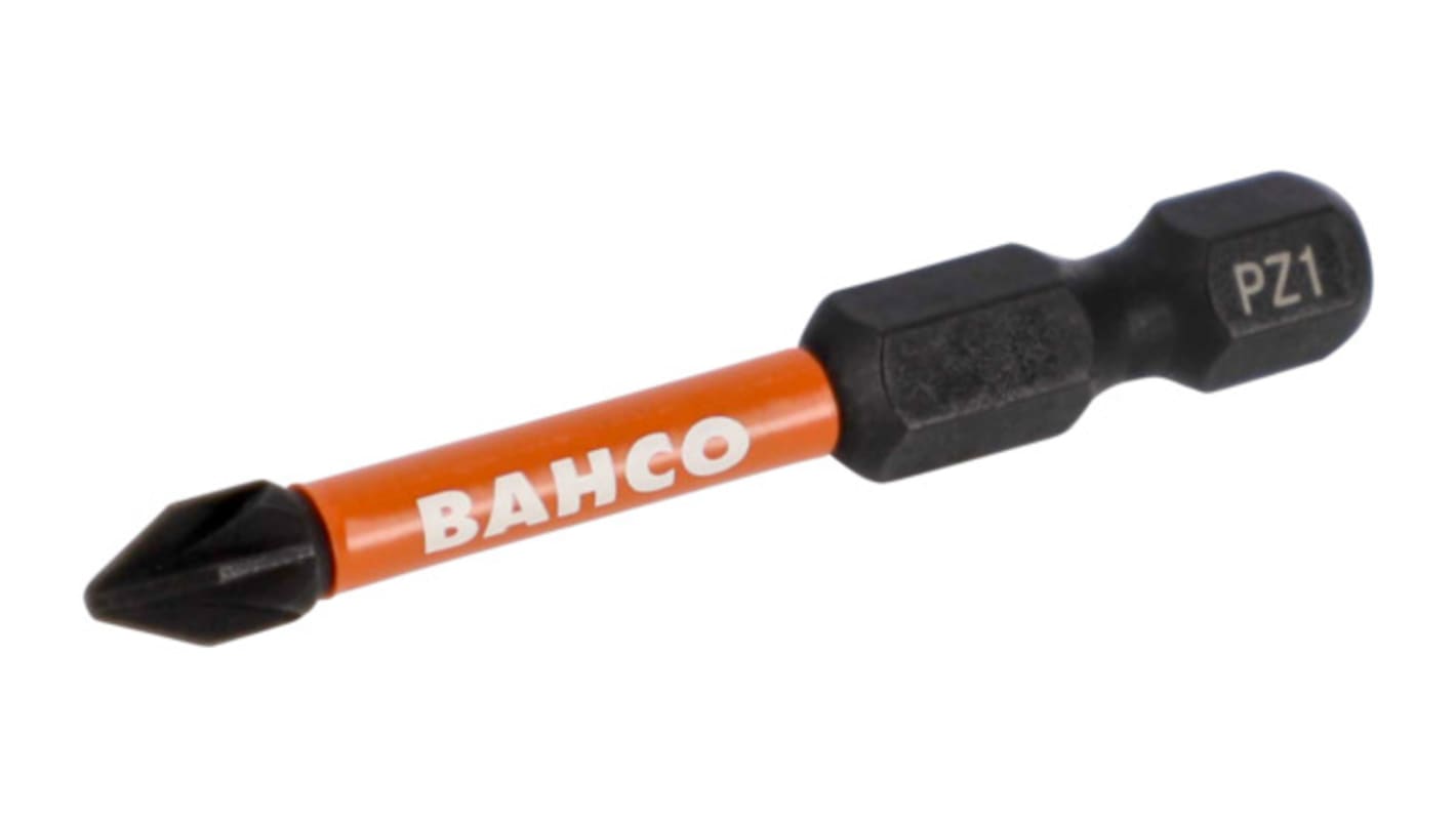Bahco Screwdriver Bit, PZ3 Tip, 1/4 in Drive, 50 mm Overall