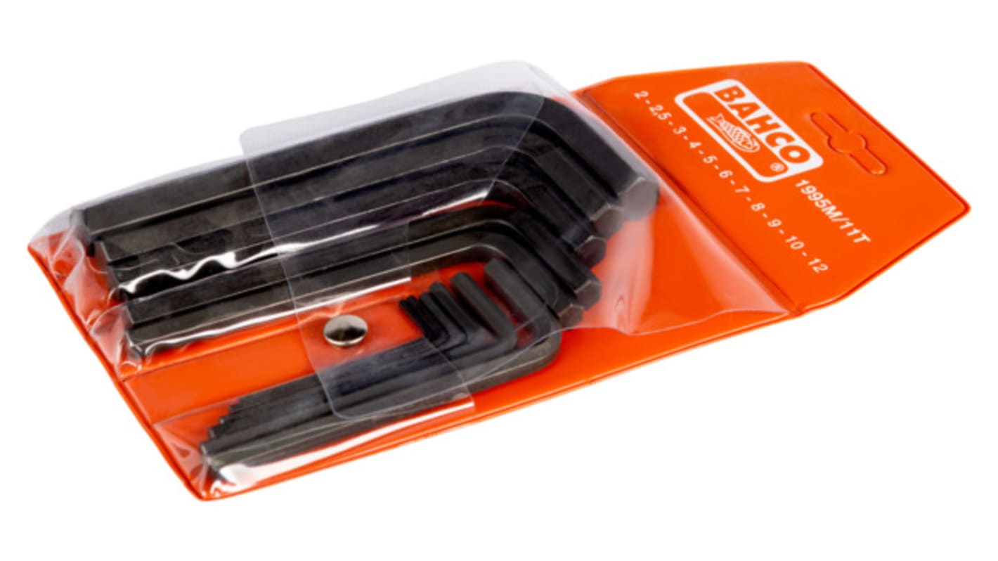 Bahco 11 piece, 2.5 mm, 2 mm, 3 mm, 4 mm, 5 mm, 6 mm, 7 mm, 8 mm, 9 mm, 10 mm, 12 mm
