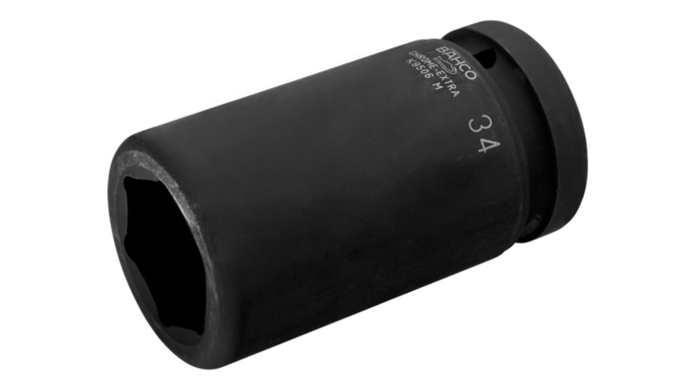 Bahco 27mm, 1 in Drive Deep Impact Socket, 100 mm length