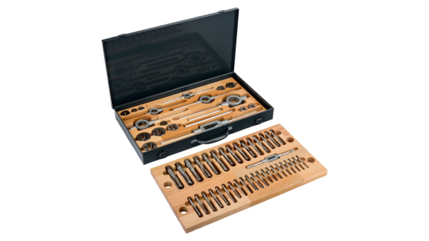 Bahco 55-Piece Tap & Die Set, M5 - M20 Taps, 20 mm - 45 mm Dies