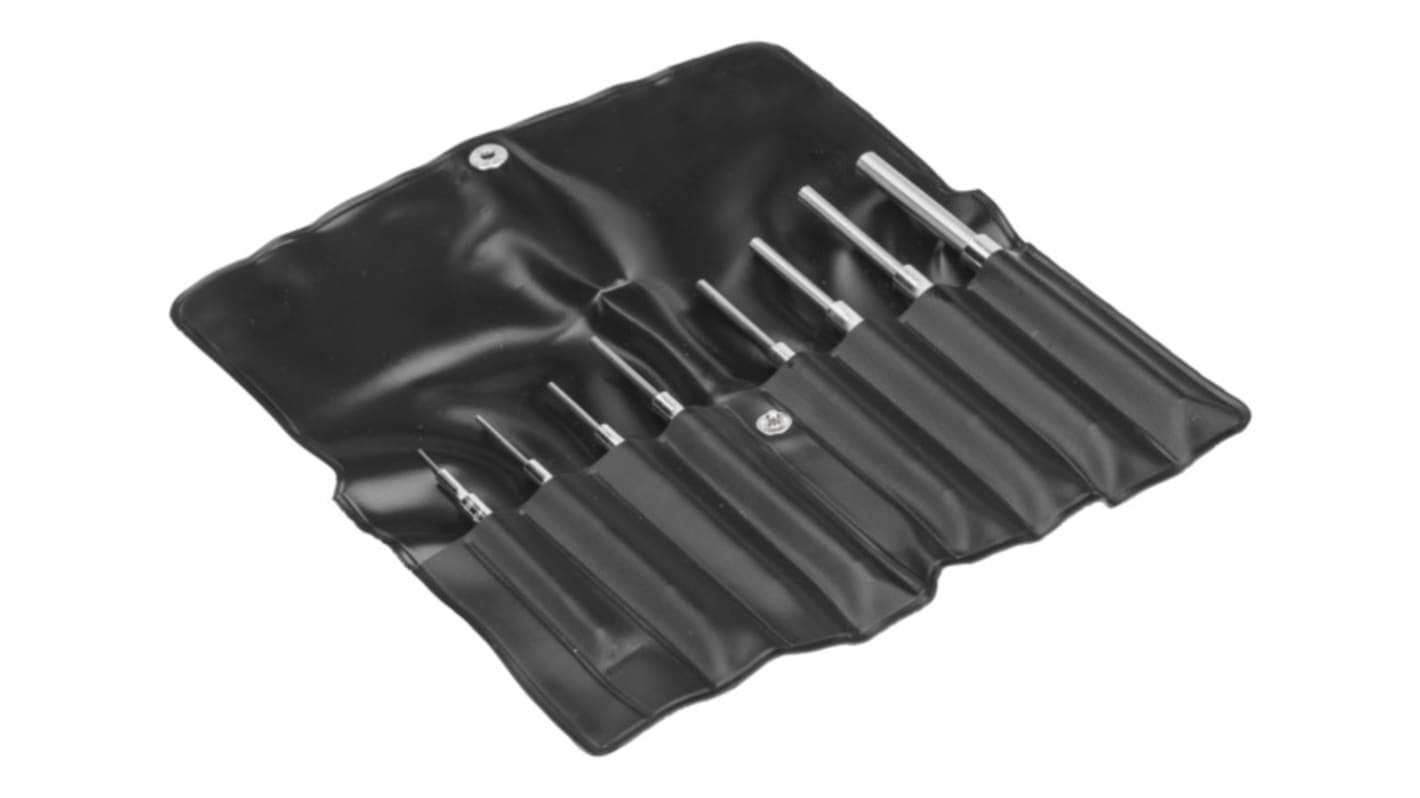 Bahco 8-Piece Punch Set, 0.9 mm, 1.4 mm, 1.8 mm, 2.4 mm, 2.8 mm, 3.4 mm, 3.9 mm, 6 mm Shank, 75 mm, 85 mm, 90 mm, 95