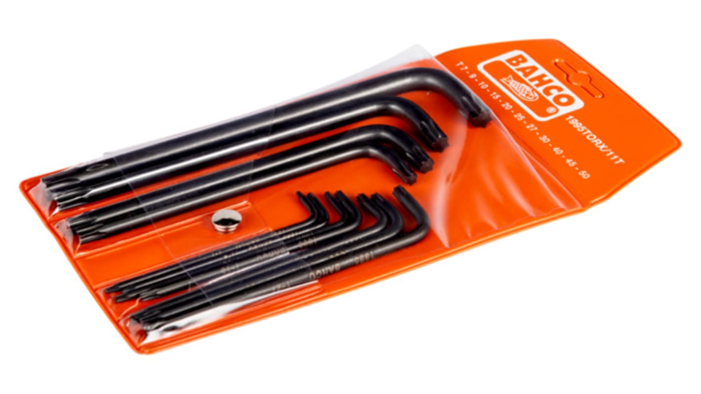 Klíč Torx, počet kusů: 11 T7, T9, T10, T15, T20, T25, T27, T30, T40, T45, T50 Bahco