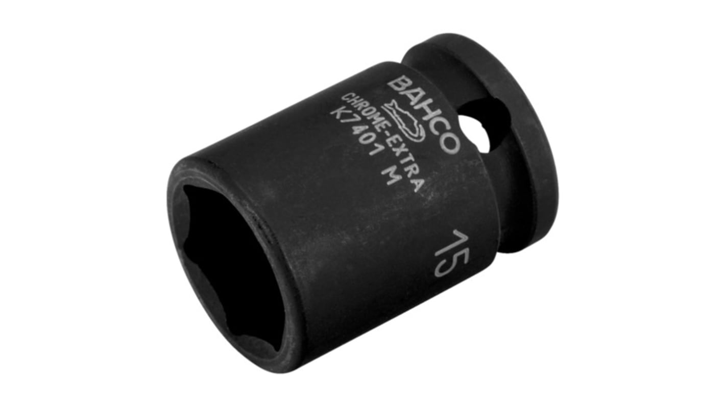 Bahco 19mm, 3/8 in Drive Impact Socket, 30 mm length