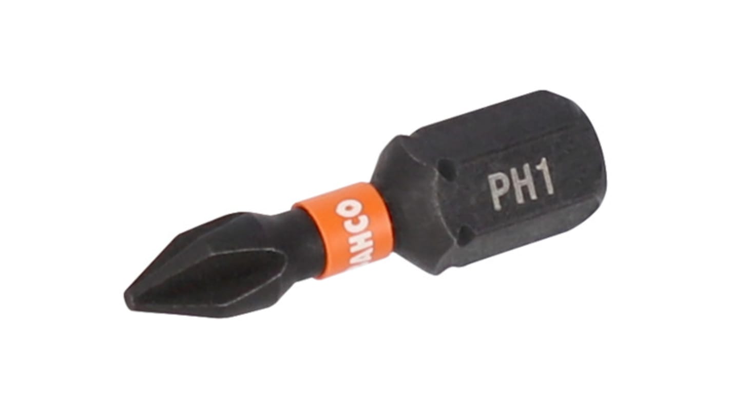 Bahco Screwdriver Bit, PH3 Tip, 1/4 in Drive, 25 mm Overall