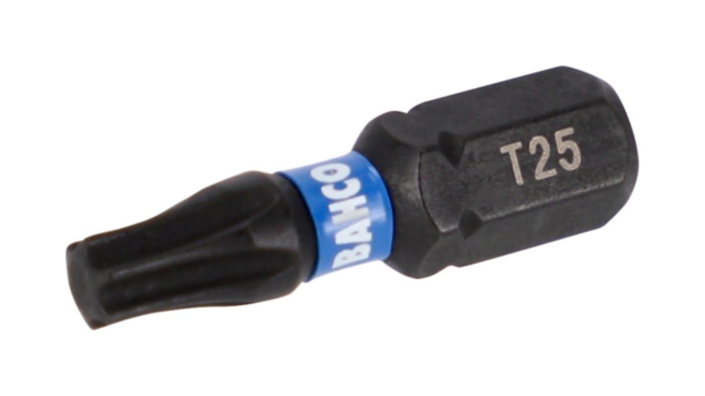 Bahco Screwdriver Bit, T30 Tip, 1/4 in Drive, 25 mm Overall