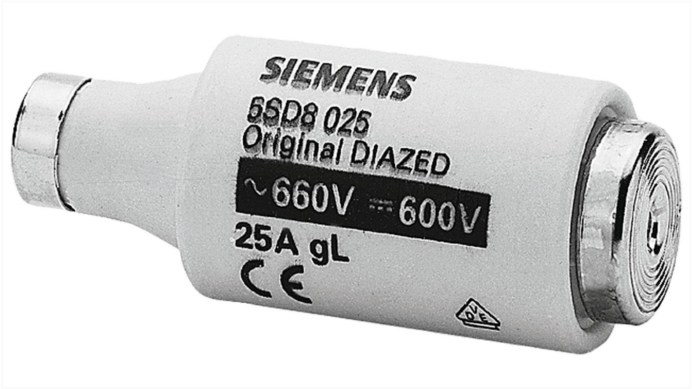 Siemens SENTRON DIAZED-Sicherung, Anwendungsbereich gG, 25A, 690/600V ac/dc