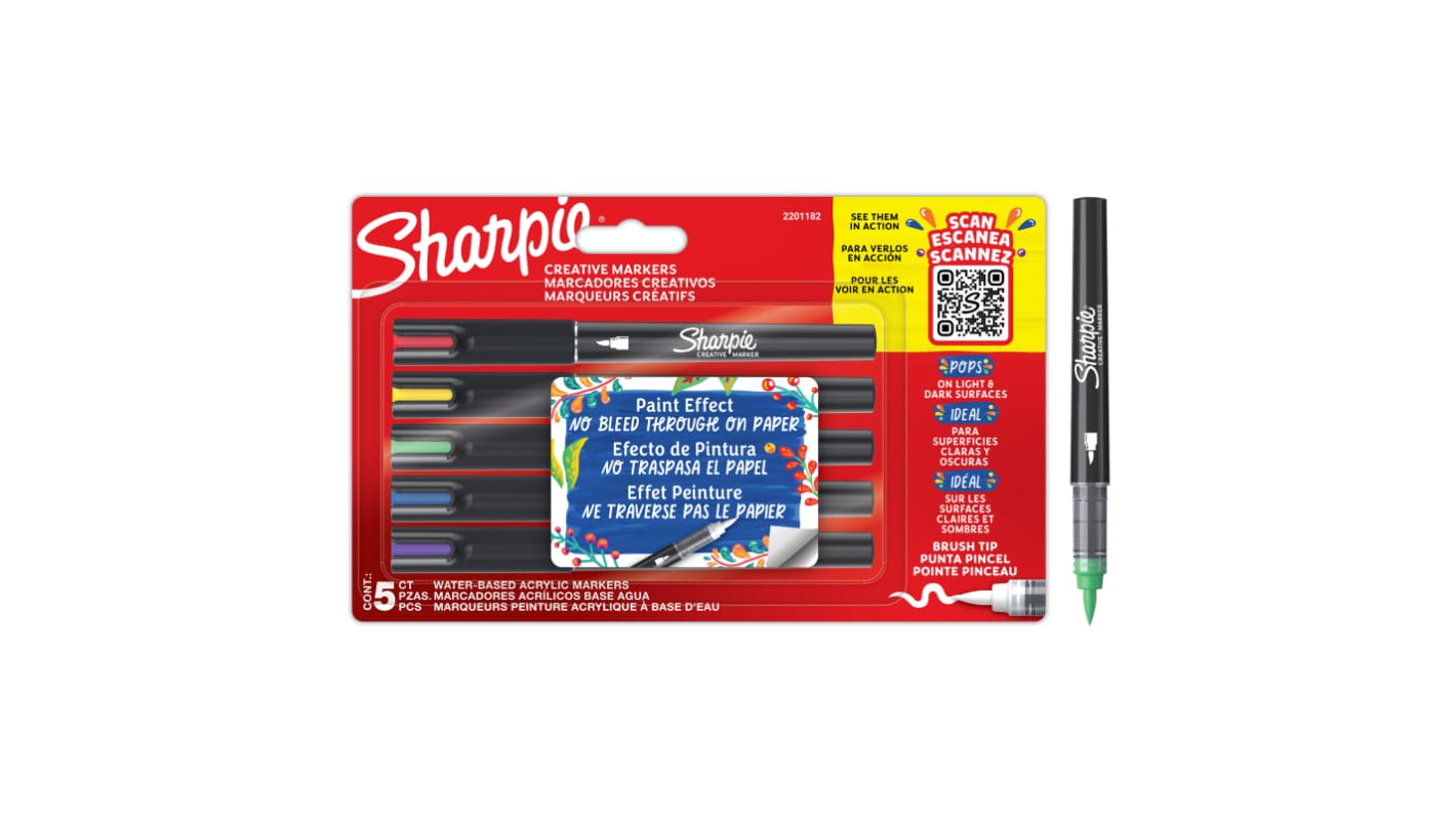 Pennarello marcatore Blu, Verde, Viola, Rosso, Giallo Sharpie, punta media da 1.2mm, compatibile con Ceramica,
