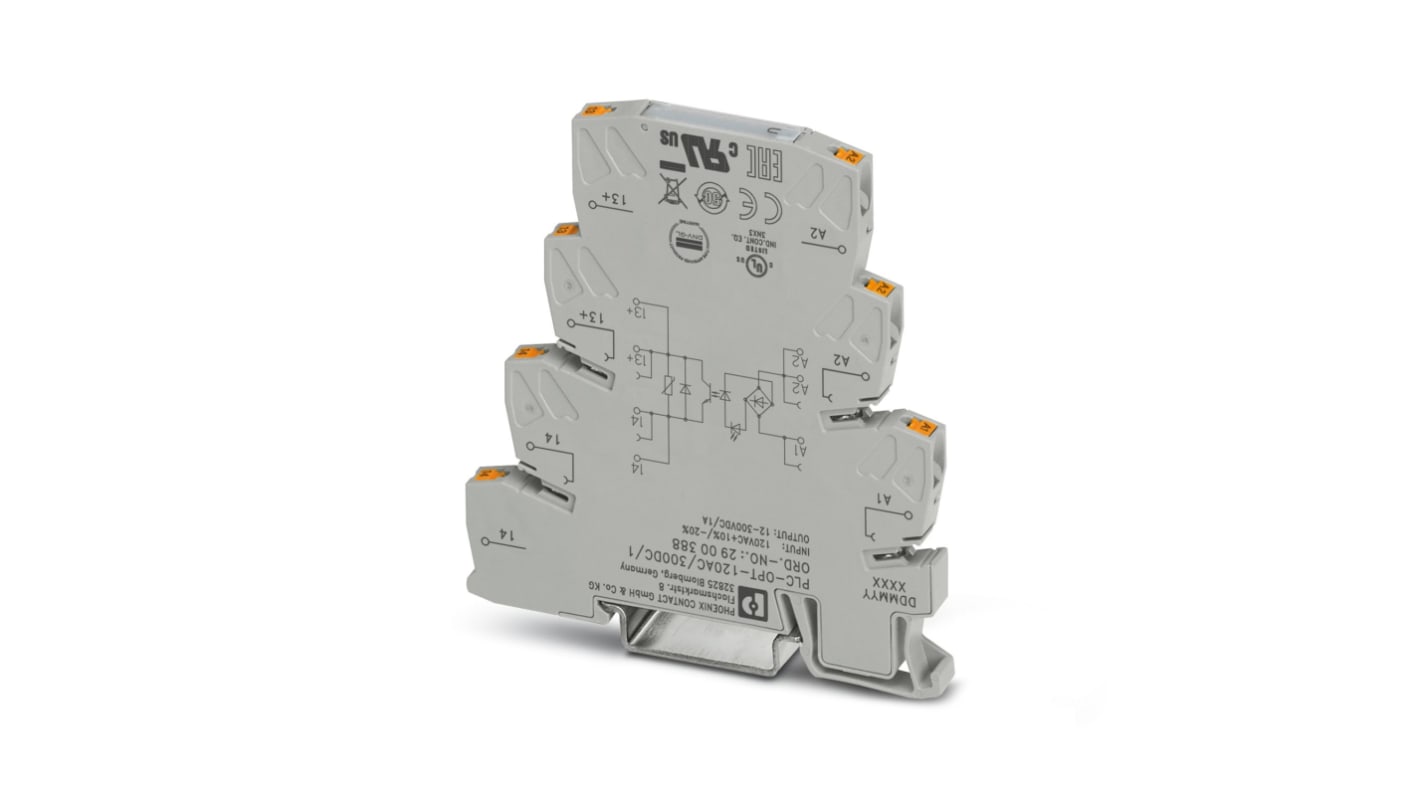 Phoenix Contact PLC Series Solid State Relay, 1 A Load, DIN Rail Mount