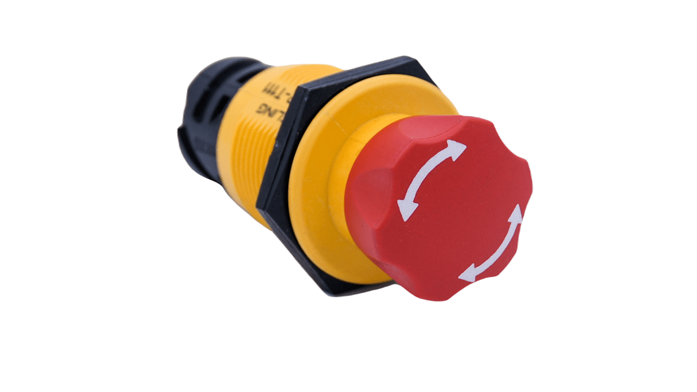 TE Connectivity KISSLING Series ES Series Stop Emergency Stop Push Button, Panel Mount, 30.5mm Cutout, IP6K9K