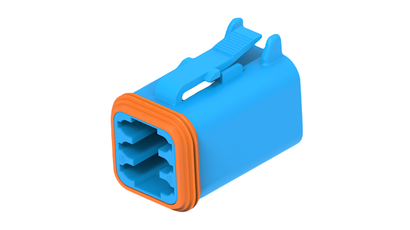 TE Connectivity, DT06-6S Automotive Connector Socket Blue Cable 6 Way, Cable Termination DT06-6S-TN07
