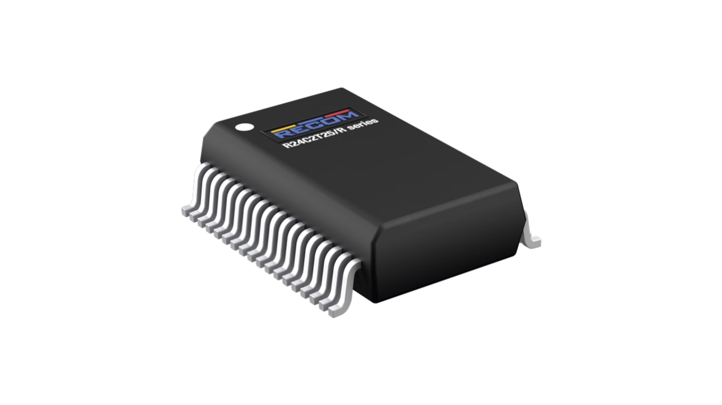 Recom R24C2T25/R DC-DC Converter, 15 → 25V dc/ 100mA Output, 21 → 27 V dc Input, 2.5W, Surface Mount,
