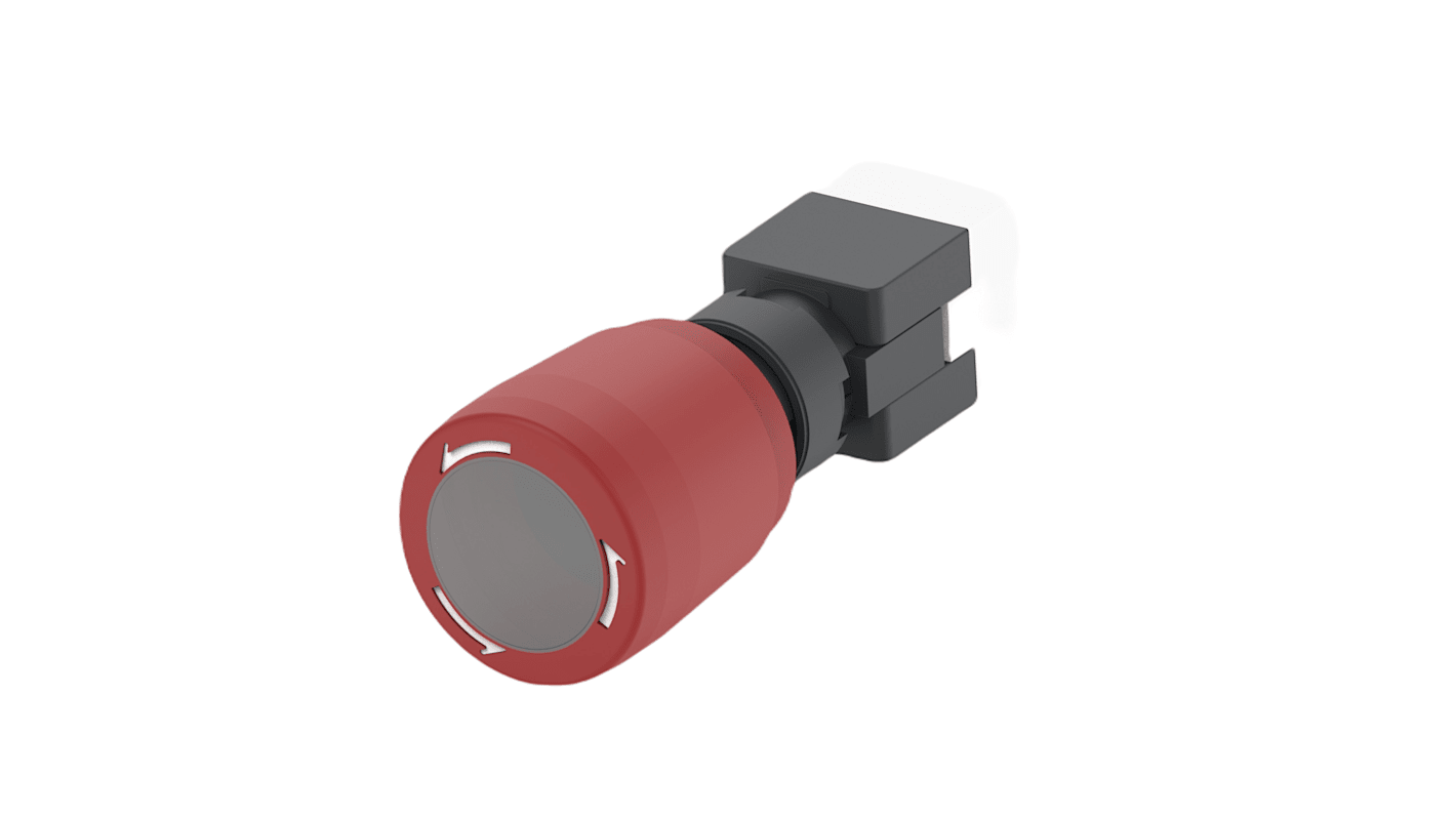 TE Connectivity PBES16 Series Push Emergency Stop Illuminated Emergency Stop Push Button, Panel Mount, 16mm Cutout,