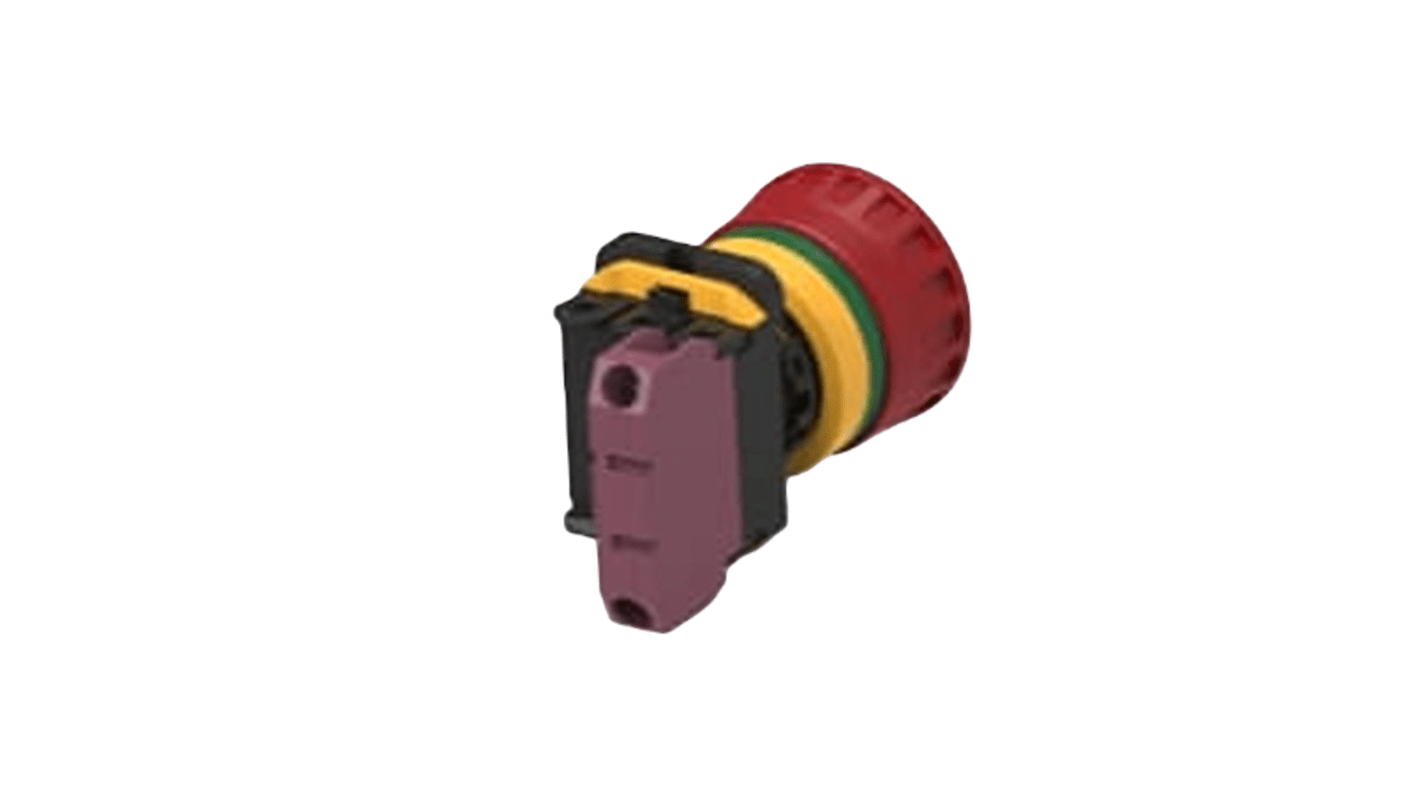 TE Connectivity PBES22 Series Emergency Stop Push Button, Panel Mount, 22.3mm Cutout, 1NC, IP20, IP65