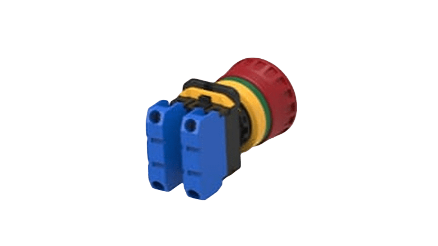 TE Connectivity PBES22 Series Emergency Stop Push Button, Panel Mount, 22.3mm Cutout, 2NO, IP20, IP65