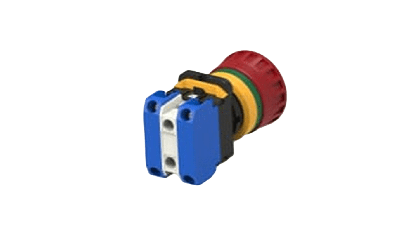 TE Connectivity PBES22 Series Illuminated Emergency Stop Push Button, Panel Mount, 22.3mm Cutout, 2NO, IP20, IP65