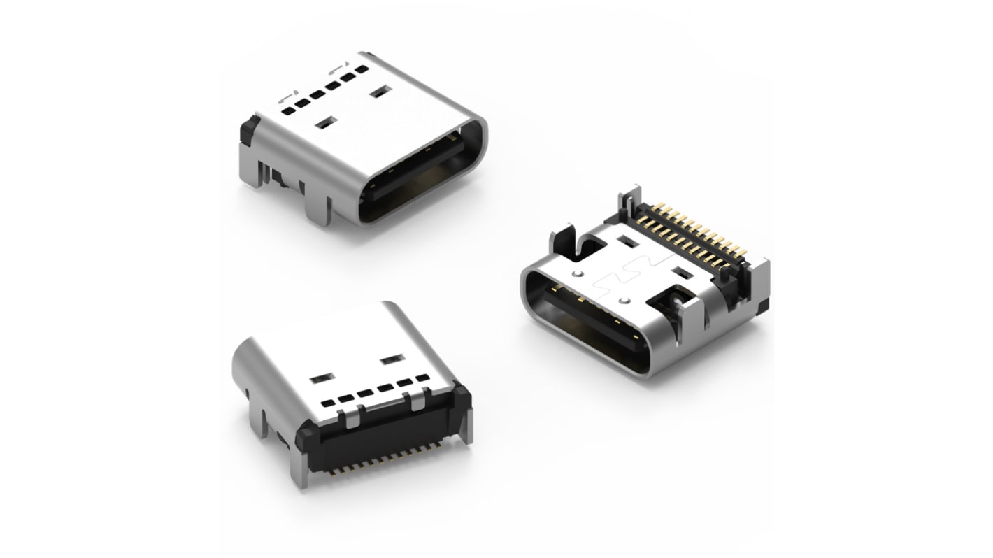 Wurth Elektronik Horizontal, SMT Mount, Socket- Single Port Type Type C 3.1 USB C Connector