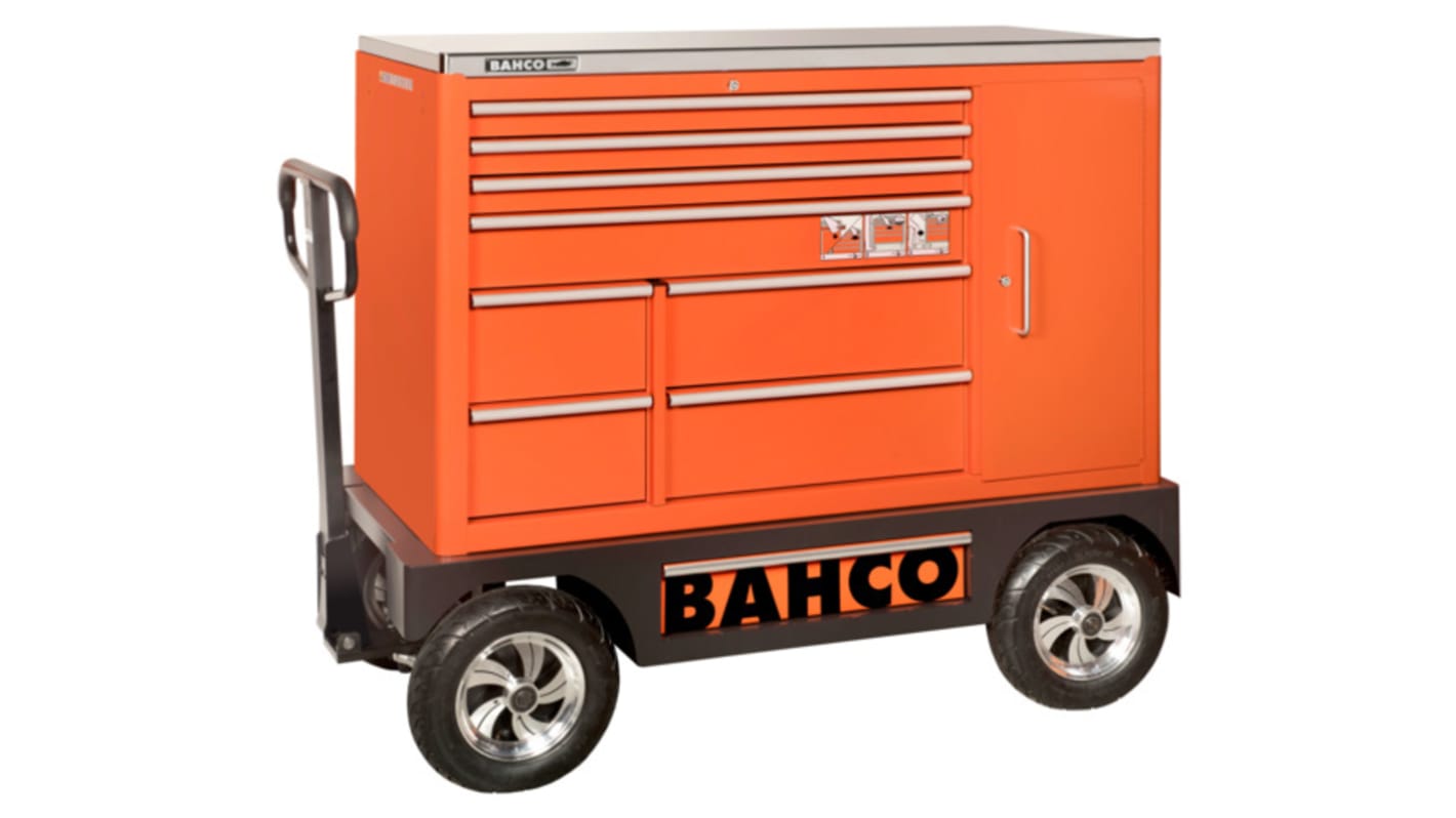Carro de servicio Bahco con 8 niveles, dim. de plataforma 1218 x 500 x 1505mm, carga 45kg