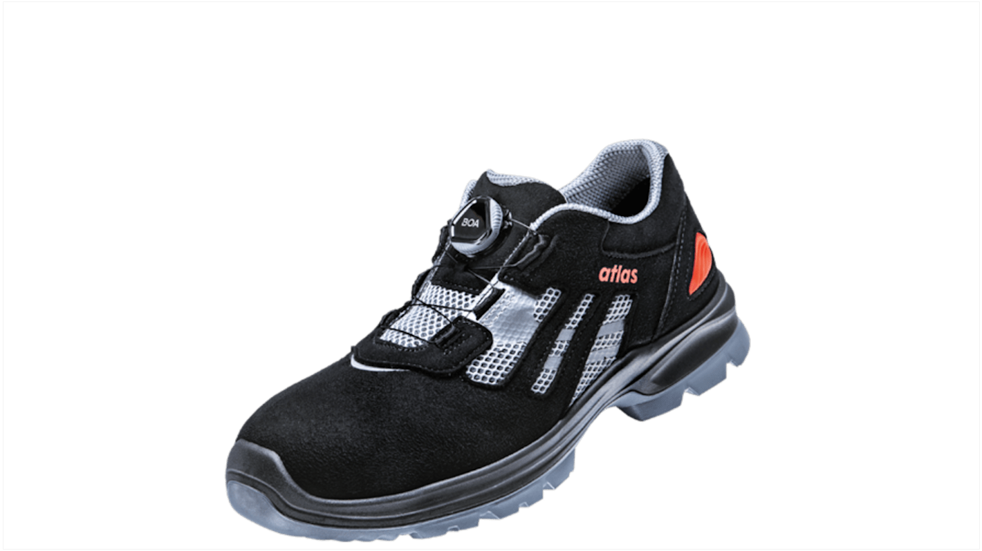 Atlas Safety Shoes Flash 3205 XP BOA Unisex Sicherheitsschuhe Schwarz/Grau, mit Zehen-Schutzkappe Aluminium, Größe 40 /