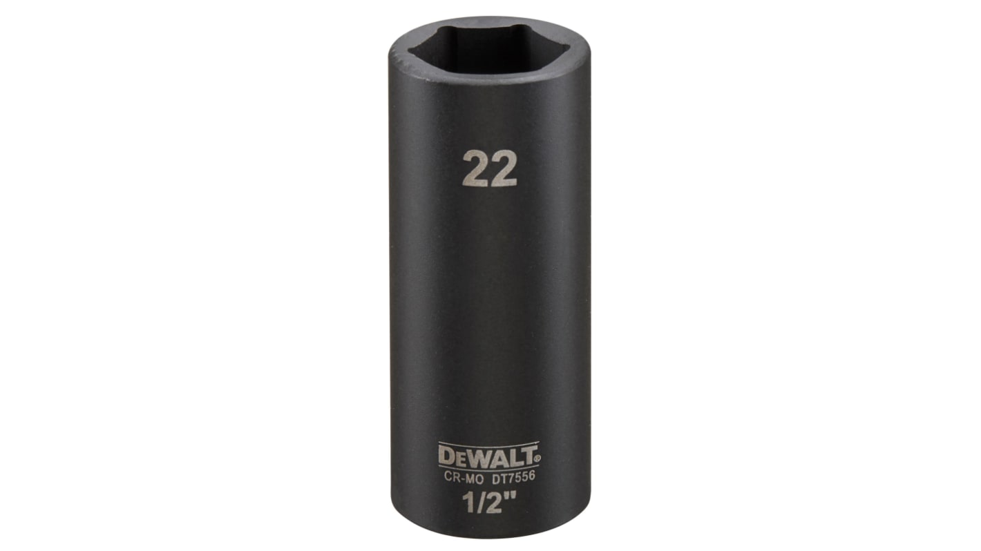 DeWALT 22mm, 1/2 Drive Impact Socket, 78 mm length