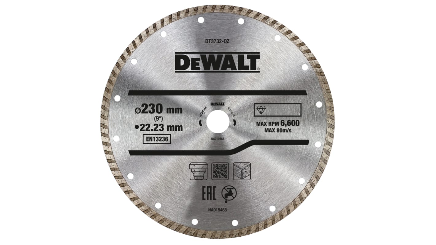 DeWALT DT3732-QZ Diamond Cutting Wheel, 230mm Diameter