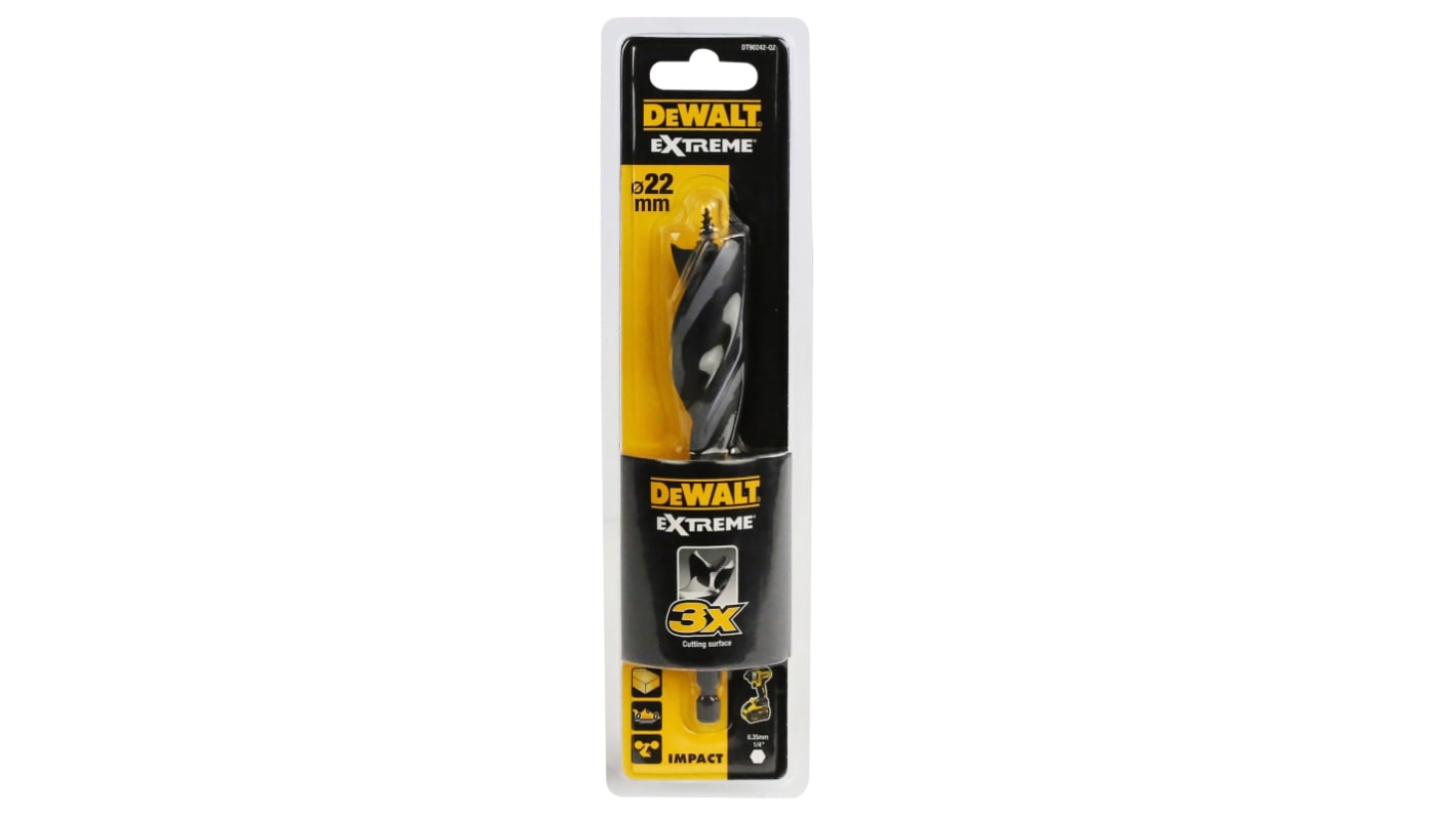 DeWALT DT902 Series Wood Drill Bit for Wood, 22mm Diameter, 152 mm Overall